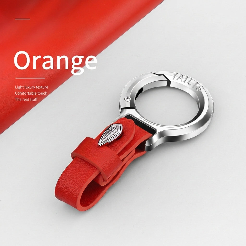 Upgraded Stylish & Anti-Lost Zinc Alloy Keychain with Leather Strap