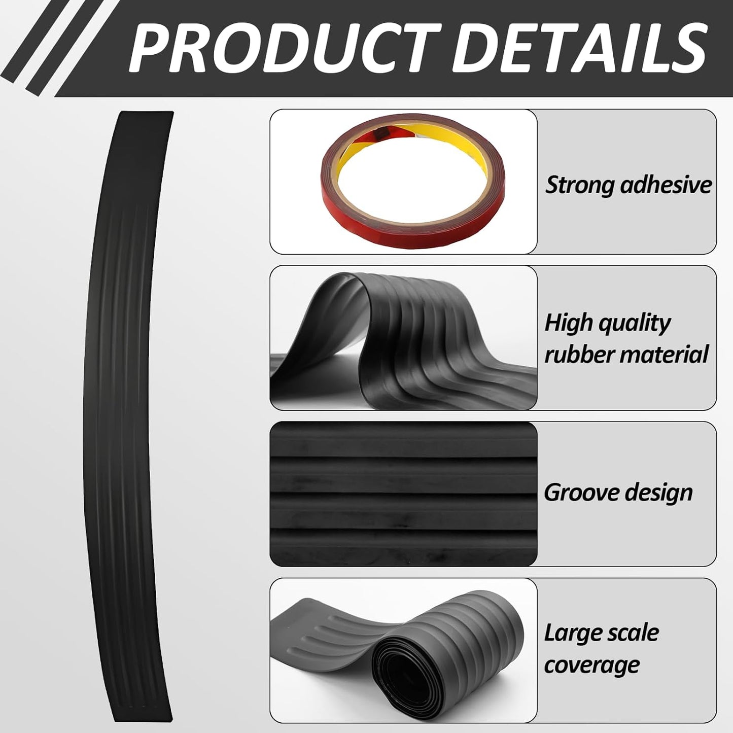 Scratch-Resistant Universal Rubber Car Bumper Protector Strips