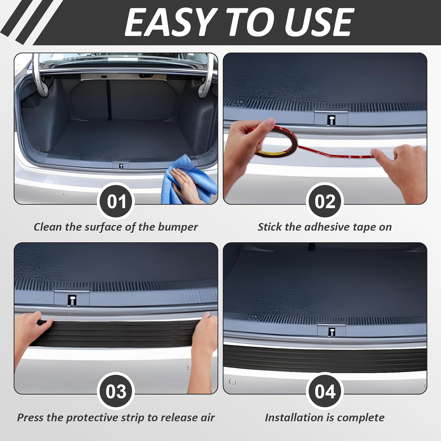 Scratch-Resistant Universal Rubber Car Bumper Protector Strips