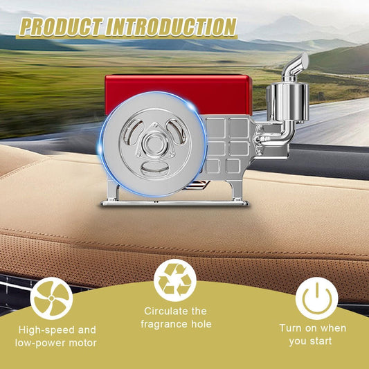 Solar-Powered Rotating Car Air Freshener & Aroma Diffuser
