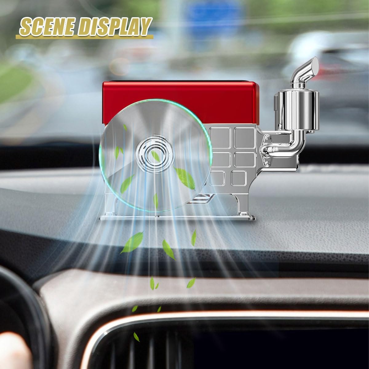 Solar-Powered Rotating Car Air Freshener & Aroma Diffuser