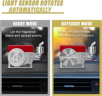 Solar-Powered Rotating Car Air Freshener & Aroma Diffuser