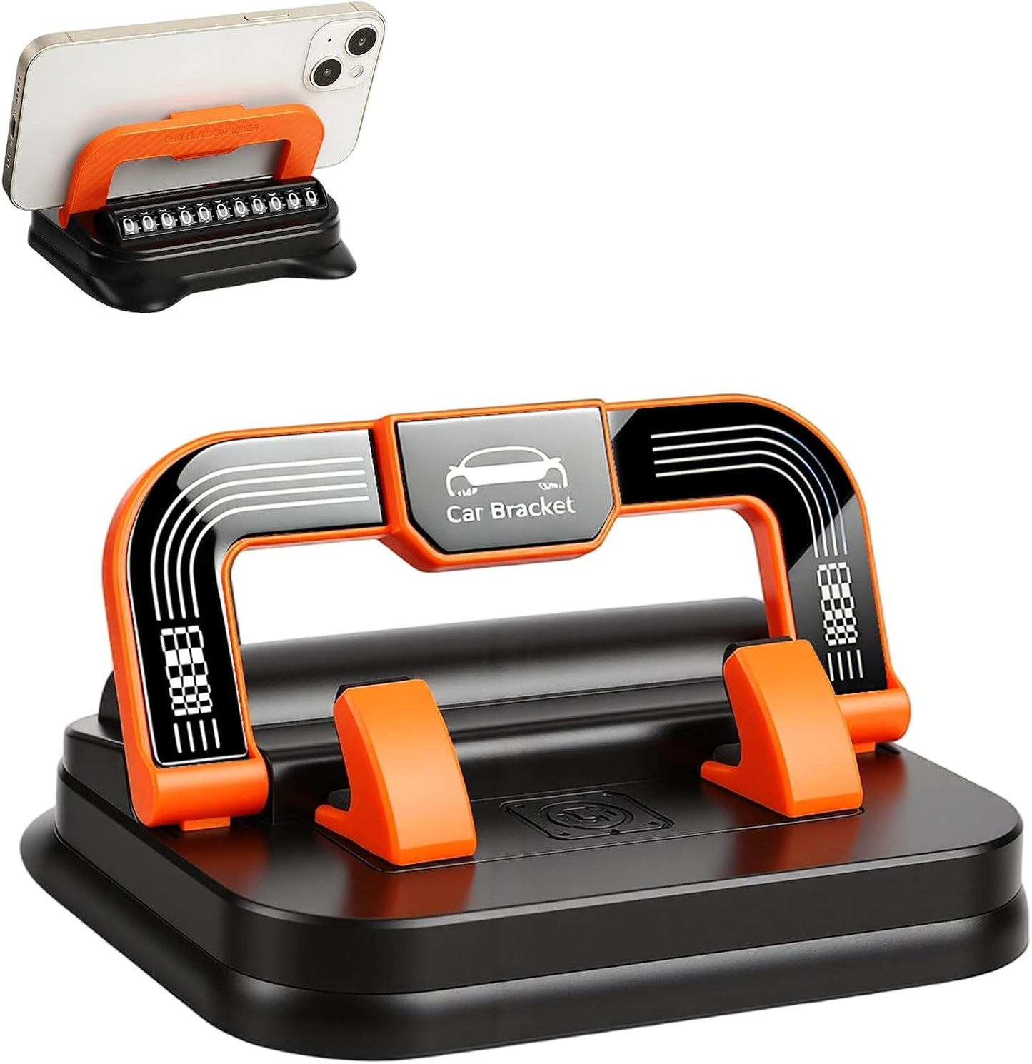 2-in-1 360° Rotation Car Phone Holder & Emergency Contact Plate