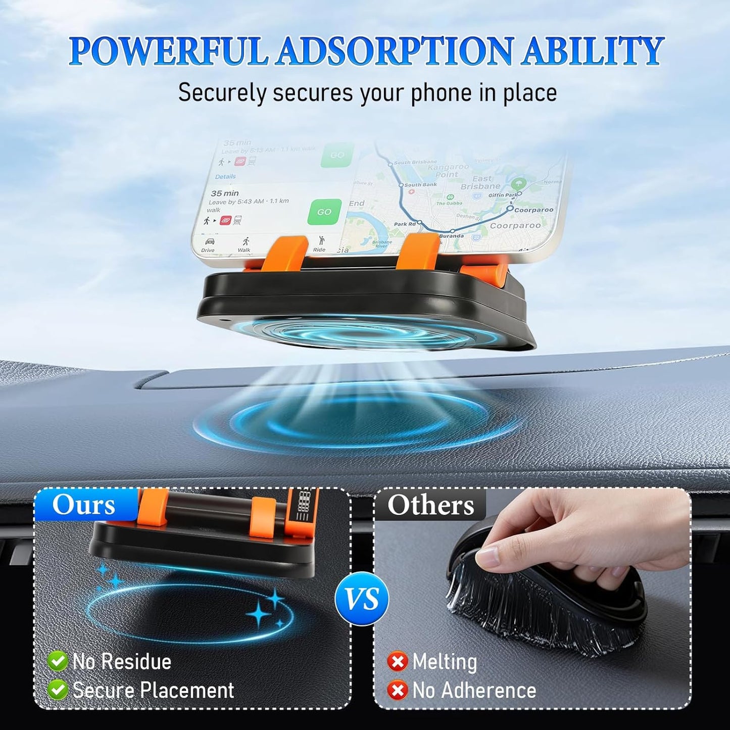 2-in-1 360° Rotation Car Phone Holder & Emergency Contact Plate