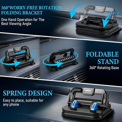 2-in-1 360° Rotation Car Phone Holder & Emergency Contact Plate