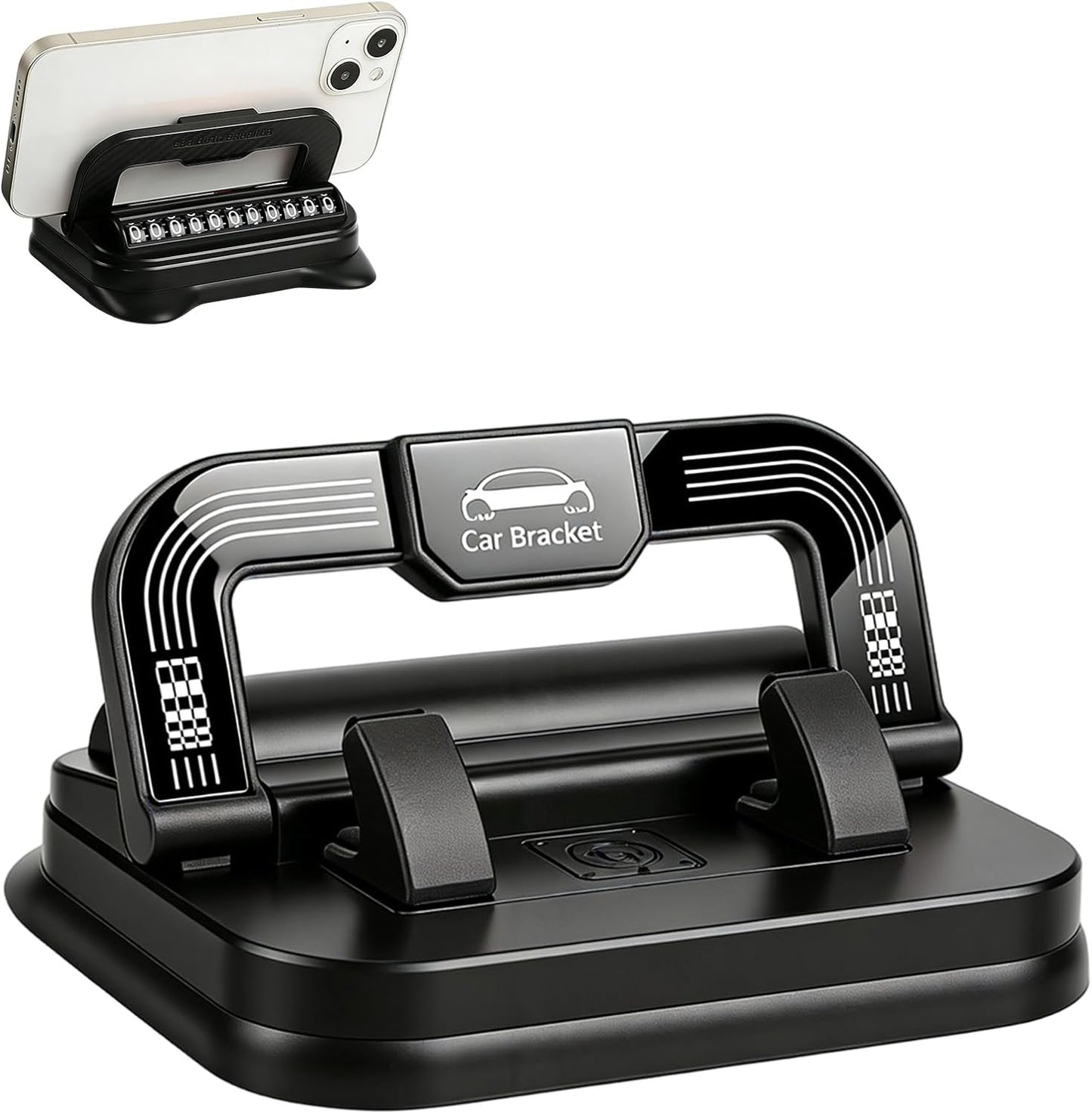 2-in-1 360° Rotation Car Phone Holder & Emergency Contact Plate