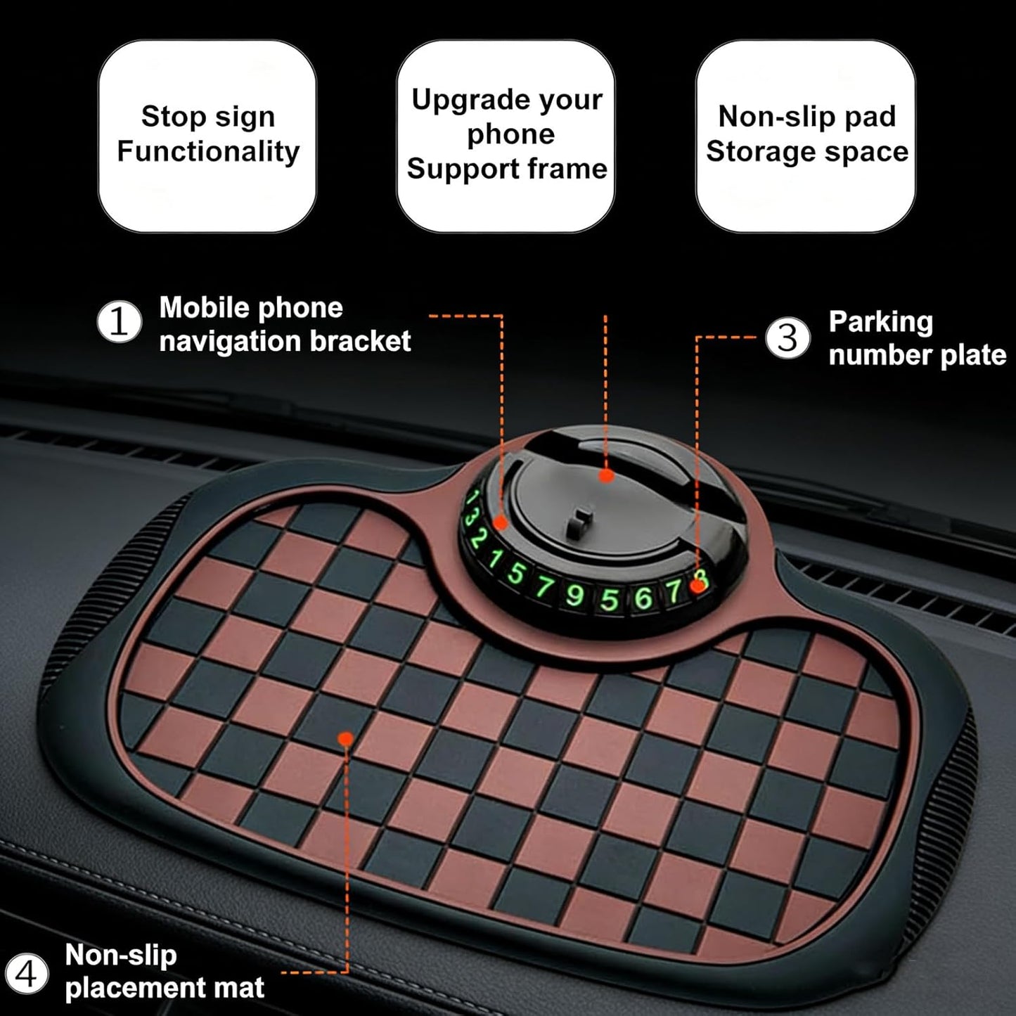 3-in-1 Car Dashboard Anti-Slip Mat