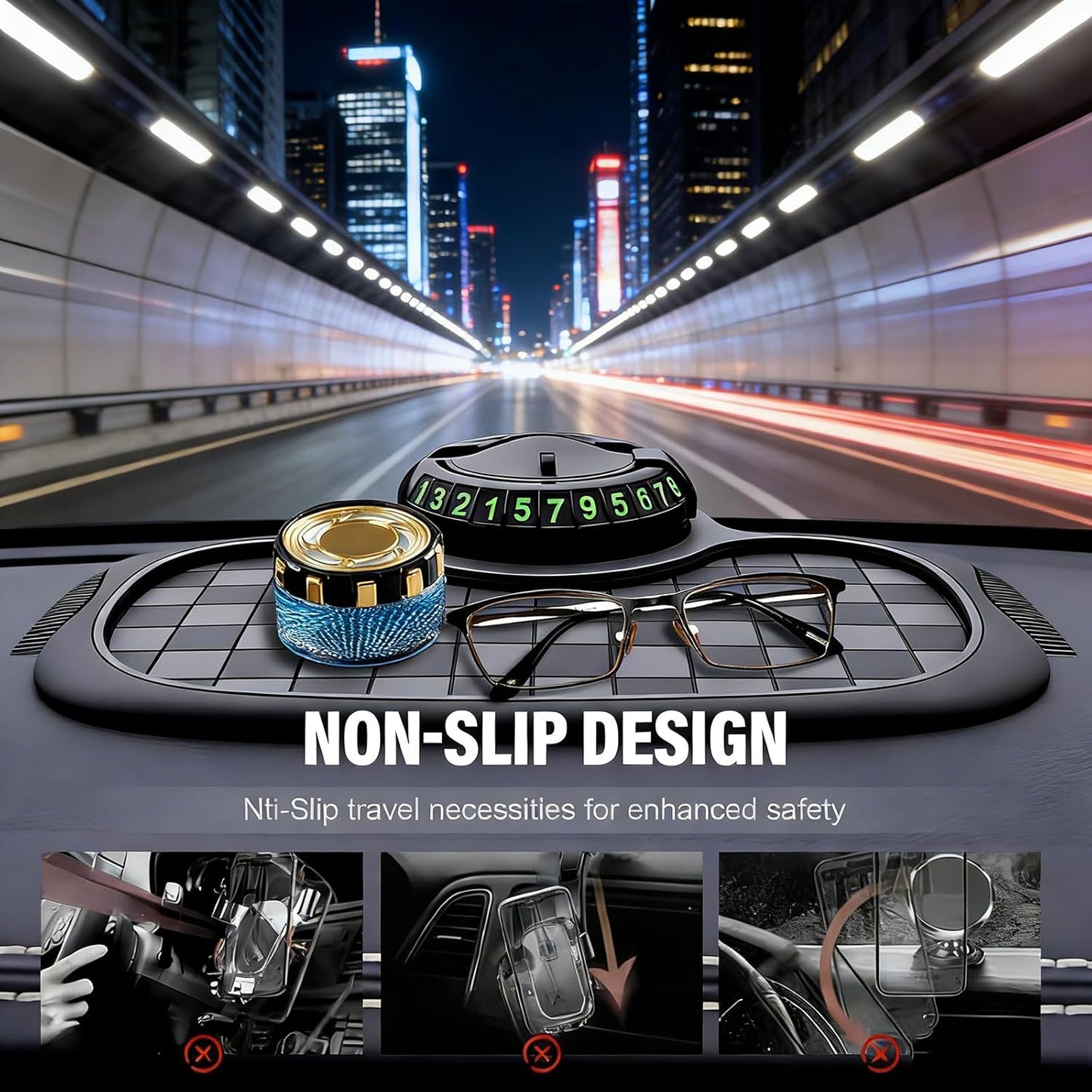 3-in-1 Car Dashboard Anti-Slip Mat