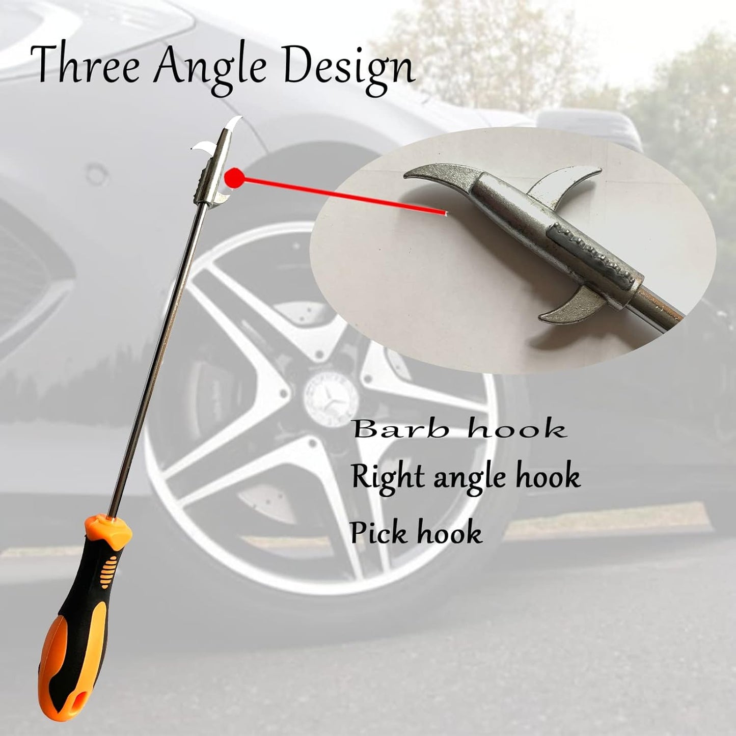Multifunctional Stainless Steel Tire Stone Removal & Wheel Cleaning Tool